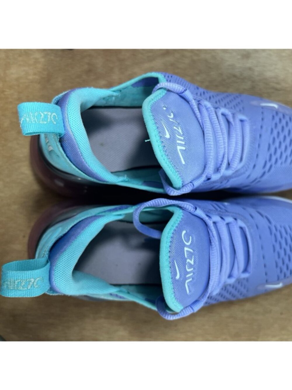 Nike Air Max 270 Athletic Shoes Women’s Purple Aqua US 8.5 Max Air Cushion - Picture 9 of 10